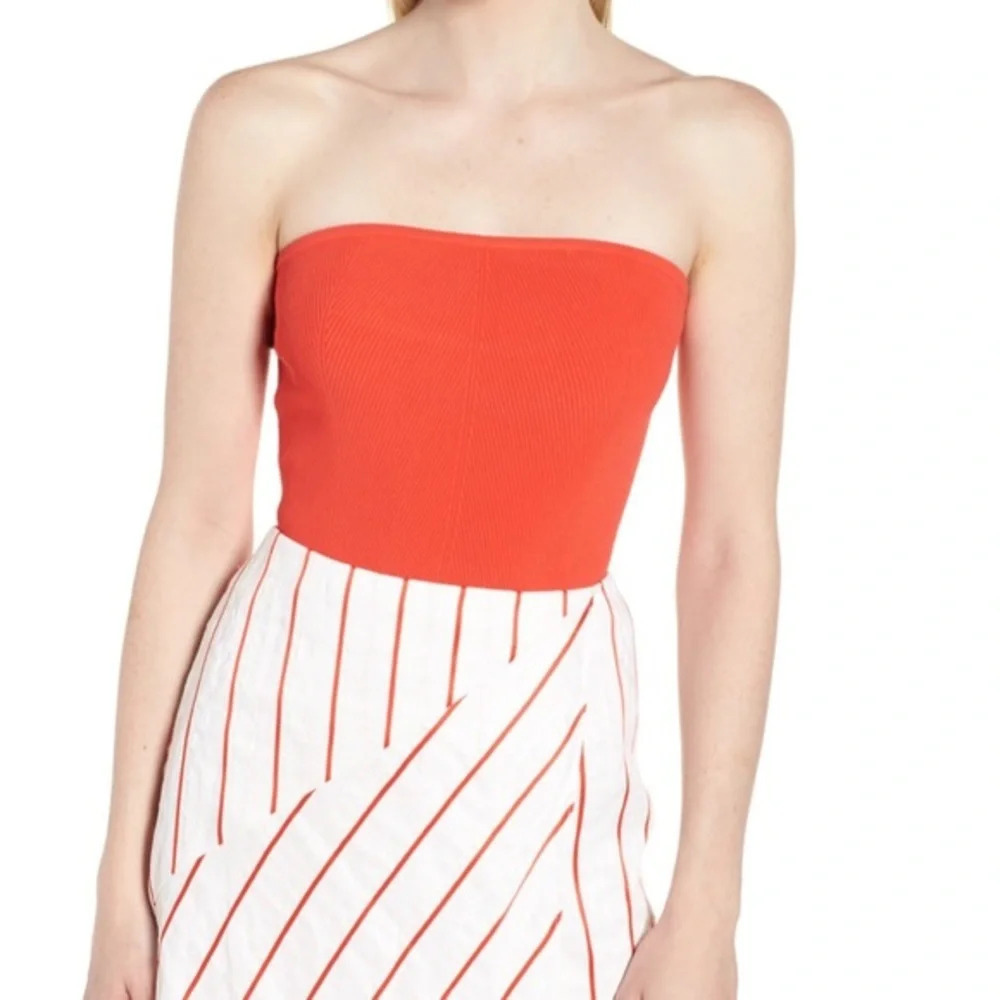 Lewit Ribbed Tube Top, NWT, Large in Red Poppy
